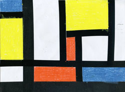 Quadrados Vermelhos, Azuis e Amarelos de Mondrian